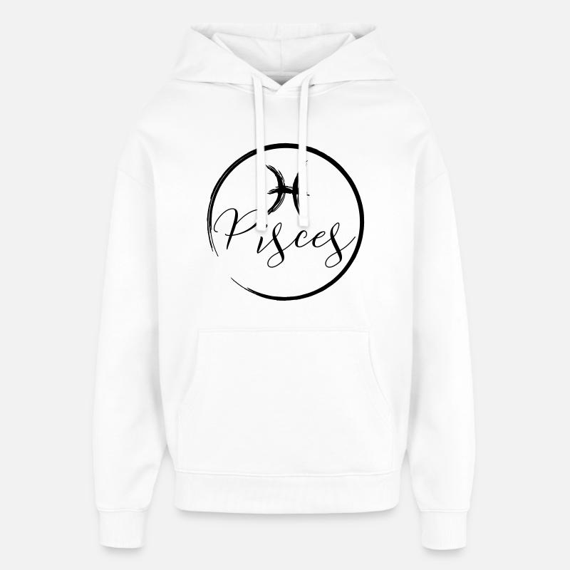 Horoscope Poissons - Sweat à capuche unisexe Stanley/Stella Oversized - blanc