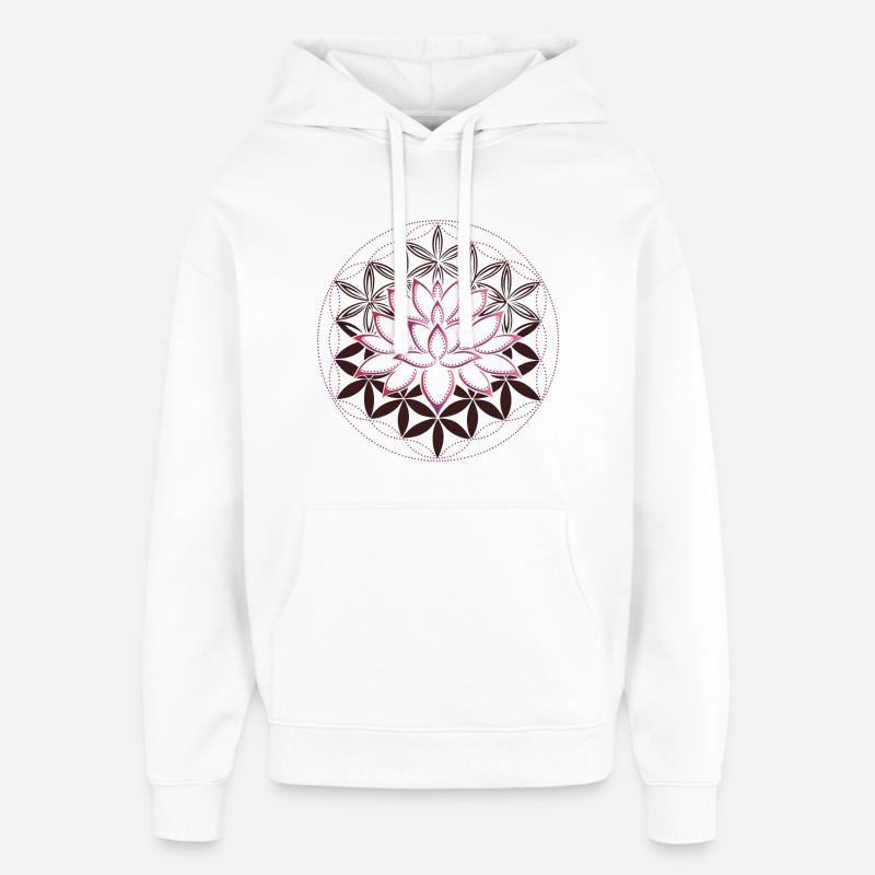 Fleur de lotus de vie - Sweat à capuche unisexe Stanley/Stella Oversized - blanc