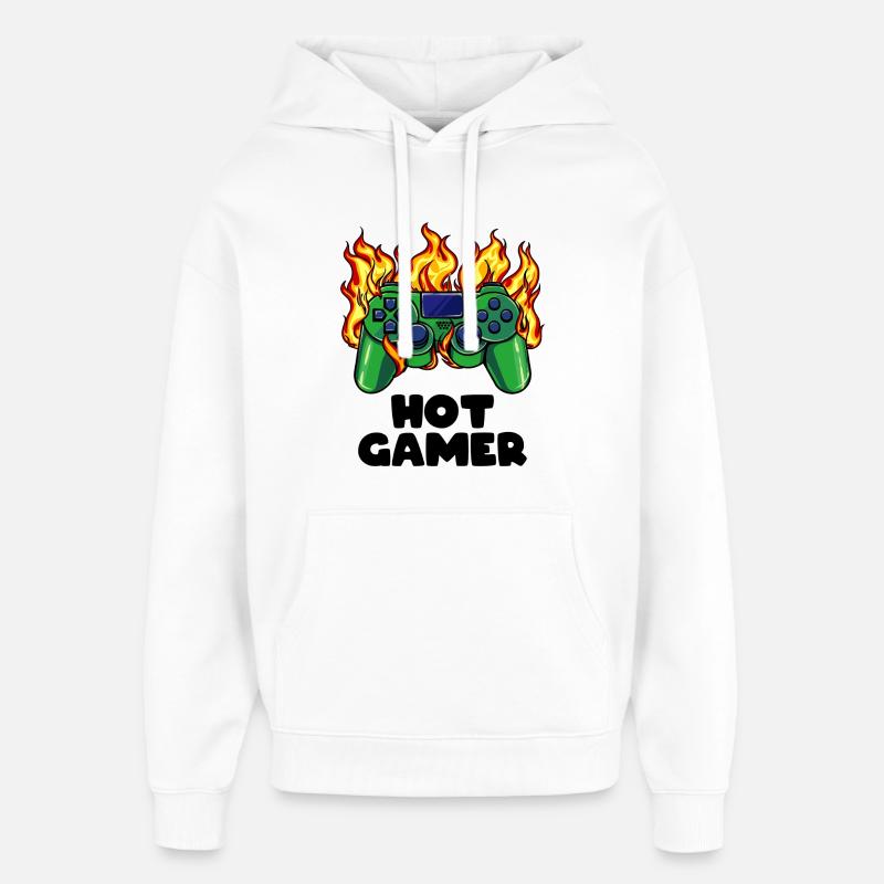 Gamer Zocker Videospieler Games Controller - Oversized Unisex Hoodie von Stanley/Stella - Weiß