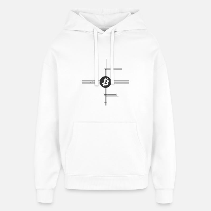 Bitcoin Network - Sweat à capuche unisexe Stanley/Stella Oversized - blanc