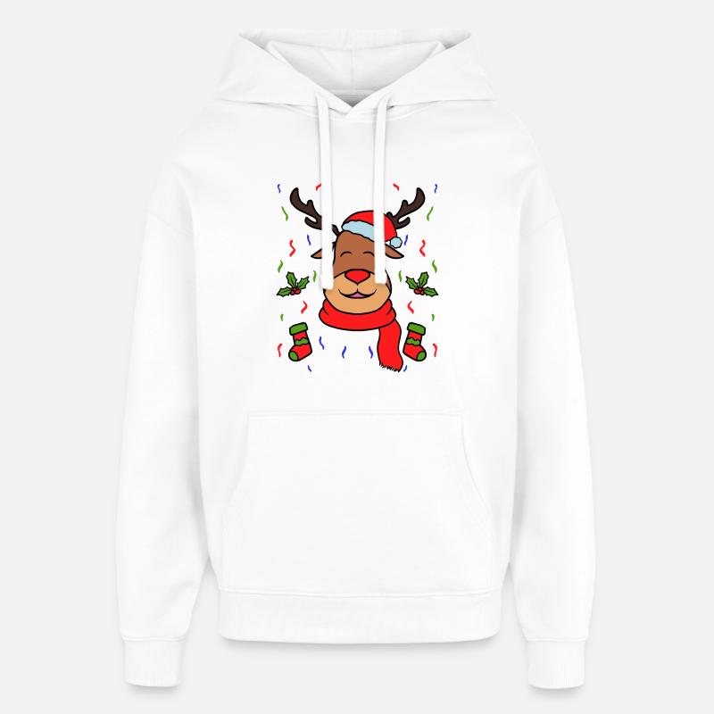 Rennais Noël décorations - Sweat à capuche unisexe Stanley/Stella Oversized - blanc