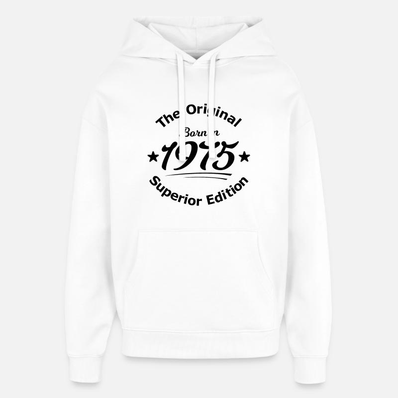 Né en 1975 - Sweat à capuche unisexe Stanley/Stella Oversized - blanc
