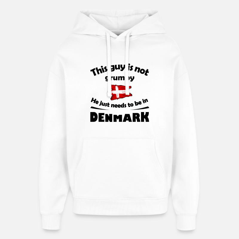 Danemark - Sweat à capuche unisexe Stanley/Stella Oversized - blanc