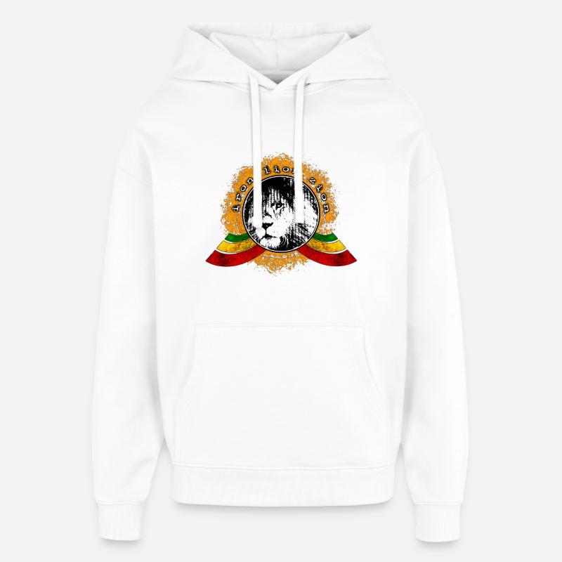 Reggae Lion - Sweat à capuche unisexe Stanley/Stella Oversized - blanc
