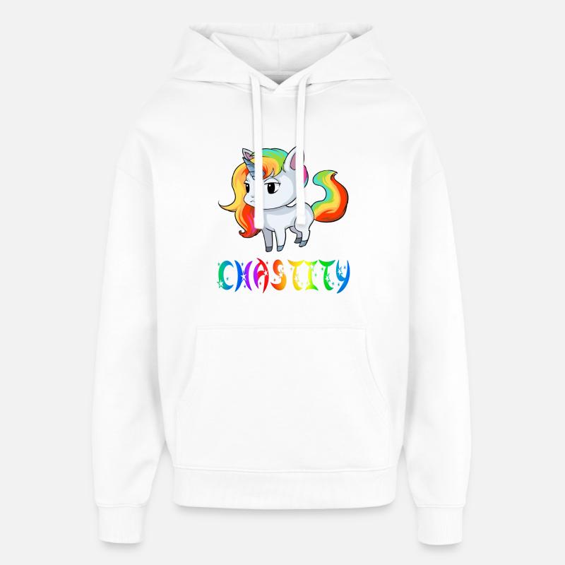 Einhorn Chastity - Sweat à capuche unisexe Stanley/Stella Oversized - blanc