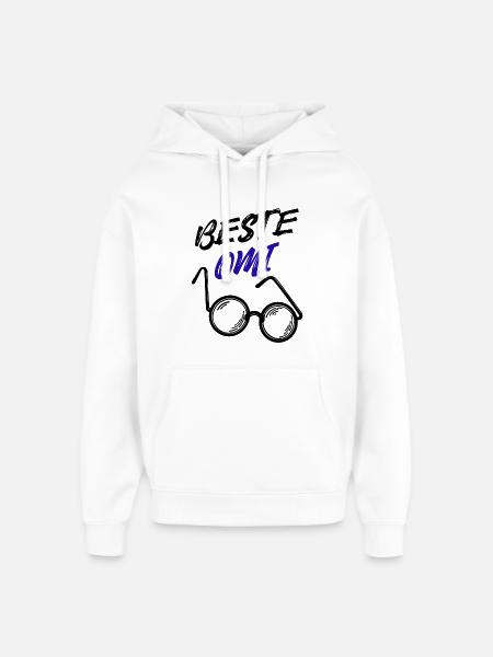Oma Großmutter Beste Omi Brille Statement - Oversized Unisex Hoodie von Stanley/Stella - Weiß