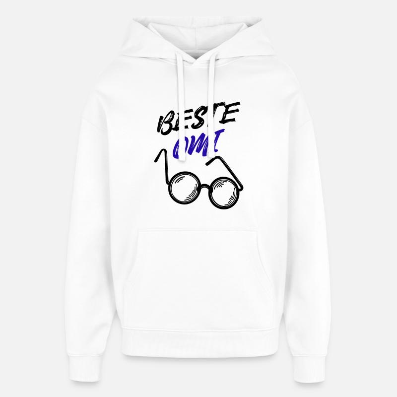 Oma Großmutter Beste Omi Brille Statement - Oversized Unisex Hoodie von Stanley/Stella - Weiß