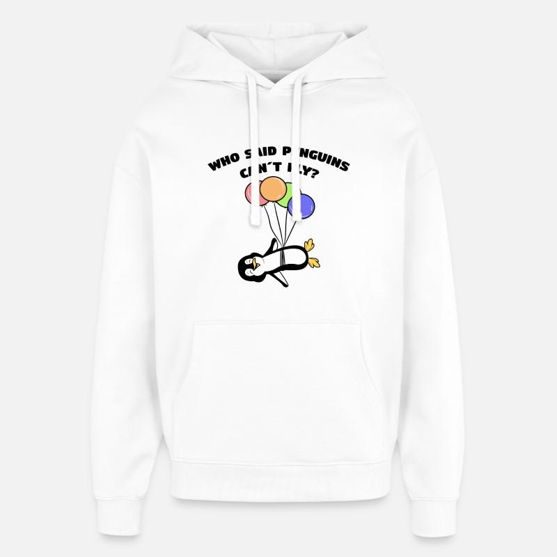 Ballon Animal Pingouin Cool Déclaration Oiseau - Sweat à capuche unisexe Stanley/Stella Oversized - blanc