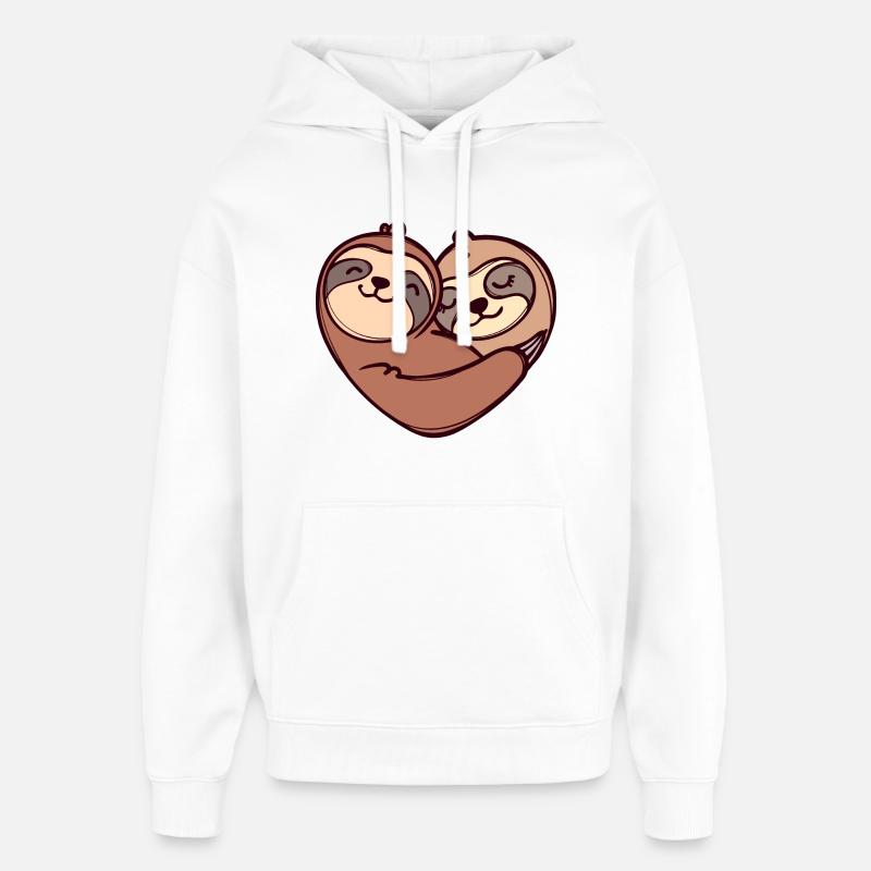 Animal Sleeping Sloth Relax Jungle Mammal - Sweat à capuche unisexe Stanley/Stella Oversized - blanc