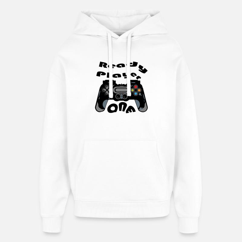 Retro-Controller Silhouette - Oversized Unisex Hoodie von Stanley/Stella - Weiß