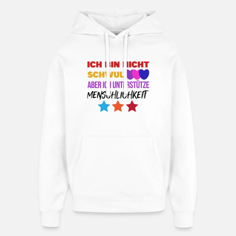 Lesbisch Lgbt Gleichberechtigung Statement Herz - Oversized Unisex Hoodie von Stanley/Stella - Weiß