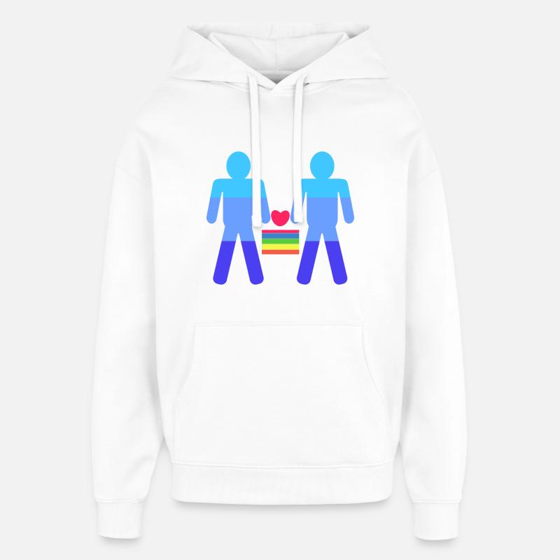 Herz Lgbt Gleichgeschlechtliche Ehe Regenbogen - Oversized Unisex Hoodie von Stanley/Stella - Weiß