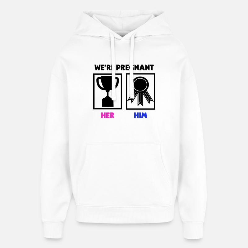 Déclaration des parents enceintes - Sweat à capuche unisexe Stanley/Stella Oversized - blanc