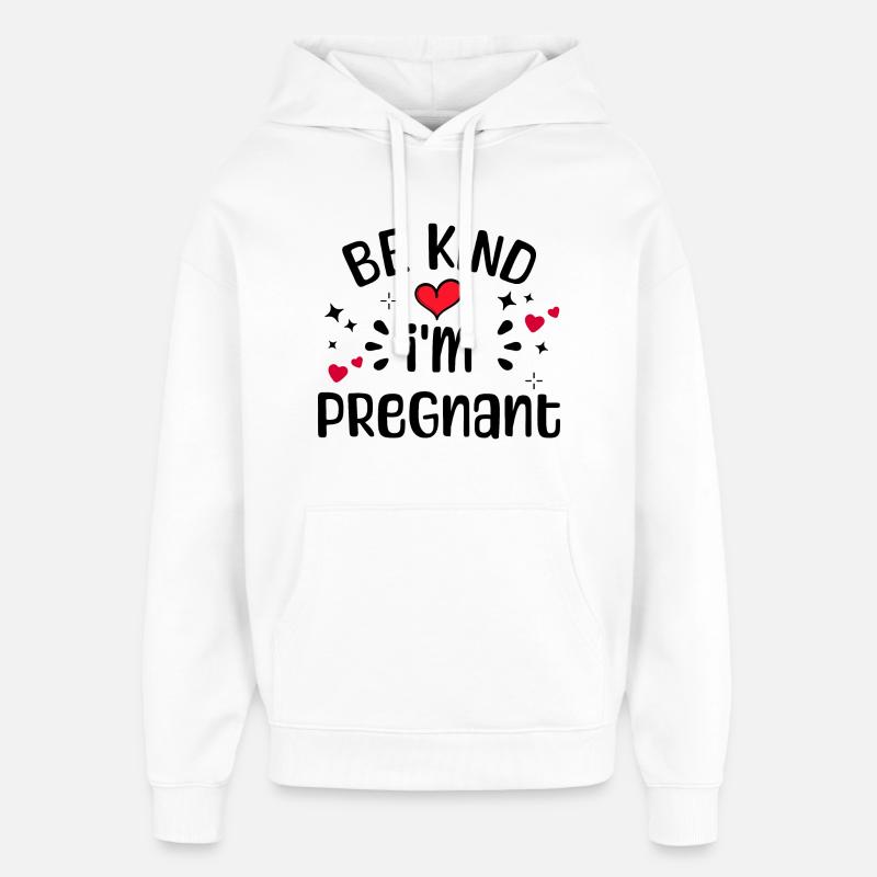 Herz Schwangerschaft Schwanger Statement Mutter - Oversized Unisex Hoodie von Stanley/Stella - Weiß