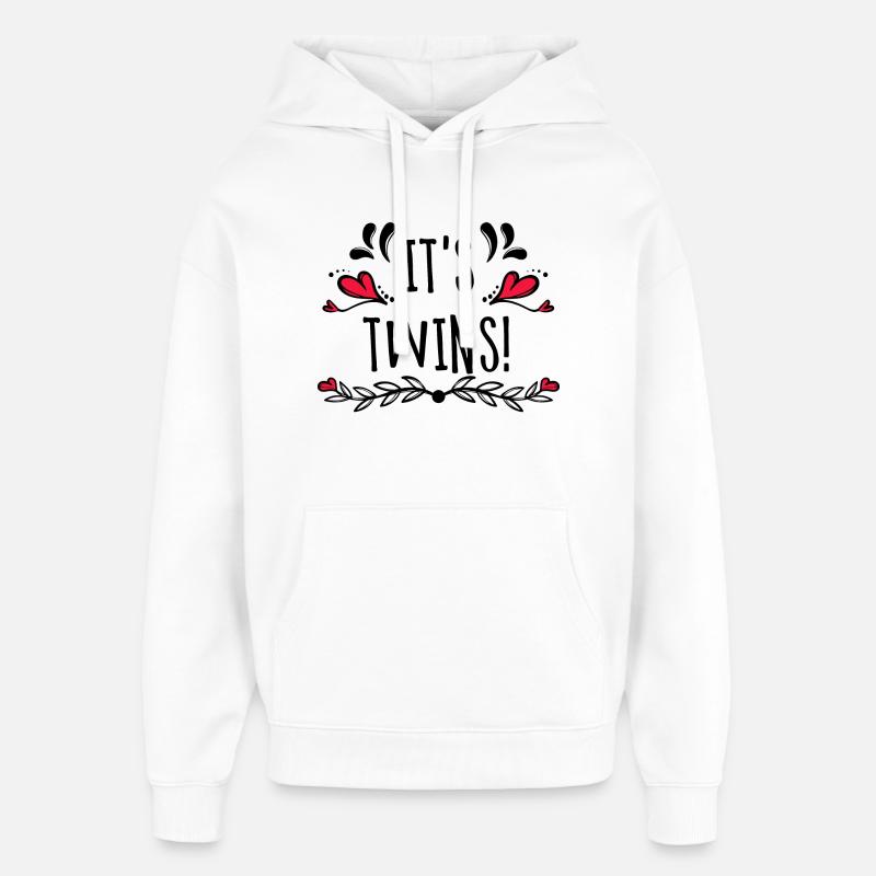 Déclaration familiale Grossesse Bébé enceinte - Sweat à capuche unisexe Stanley/Stella Oversized - blanc