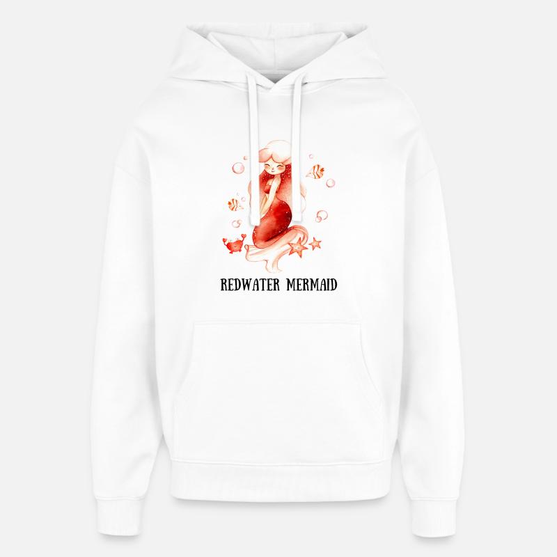 Sirène d’eau rouge - Sweat à capuche unisexe Stanley/Stella Oversized - blanc