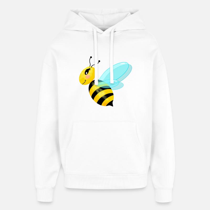 Abeille gracieuse voletant - Sweat à capuche unisexe Stanley/Stella Oversized - blanc