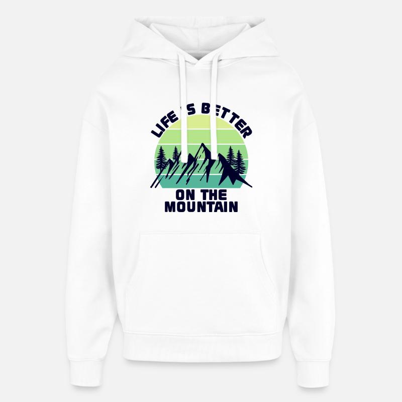 Mountain Hike Hike Hiking Mountains Statement - Oversized Unisex Hoodie by Stanley/Stella - white