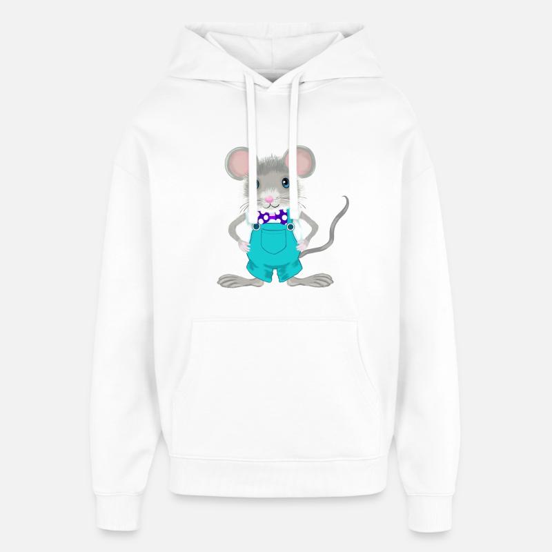 mignonne et élégante petite souris - Sweat à capuche unisexe Stanley/Stella Oversized - blanc