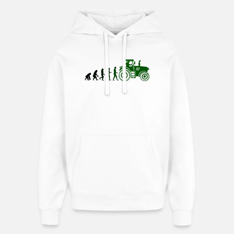 Nutzfahrzeug Landwirt Evolution Fahrzeug Traktor - Oversized Unisex Hoodie von Stanley/Stella - Weiß