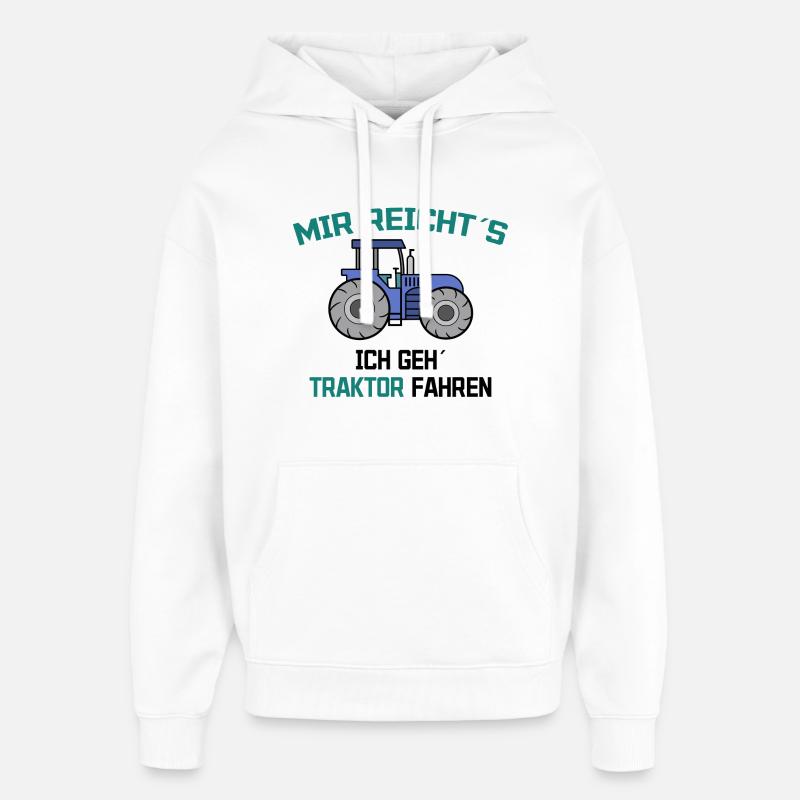 Traktor Statement Bauer Ackerbau Kraftfahrzeug - Oversized Unisex Hoodie von Stanley/Stella - Weiß