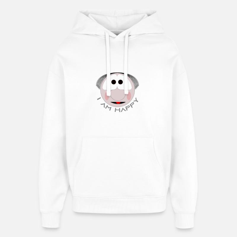 Happy - Sweat à capuche unisexe Stanley/Stella Oversized - blanc