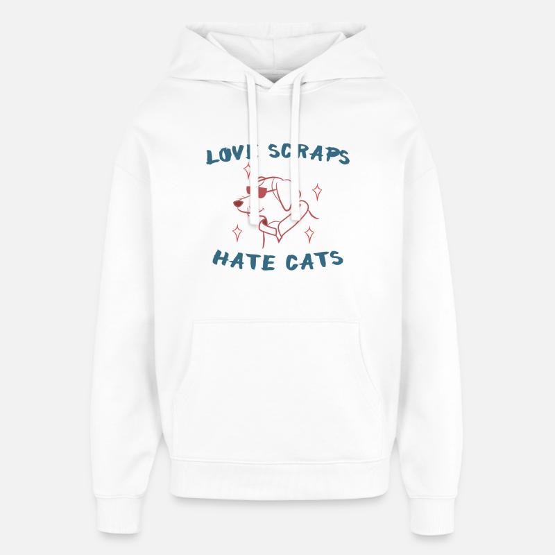 Animaux Cool Dicton Chien Déclaration Chat - Sweat à capuche unisexe Stanley/Stella Oversized - blanc