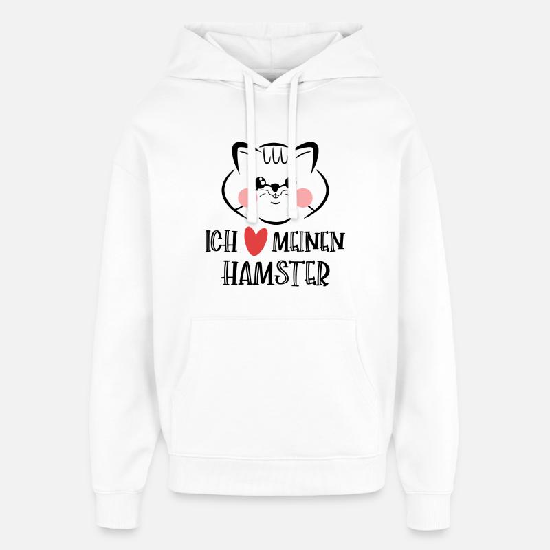 Hamster Herz Statement Lieblingstier Haustiere - Oversized Unisex Hoodie von Stanley/Stella - Weiß