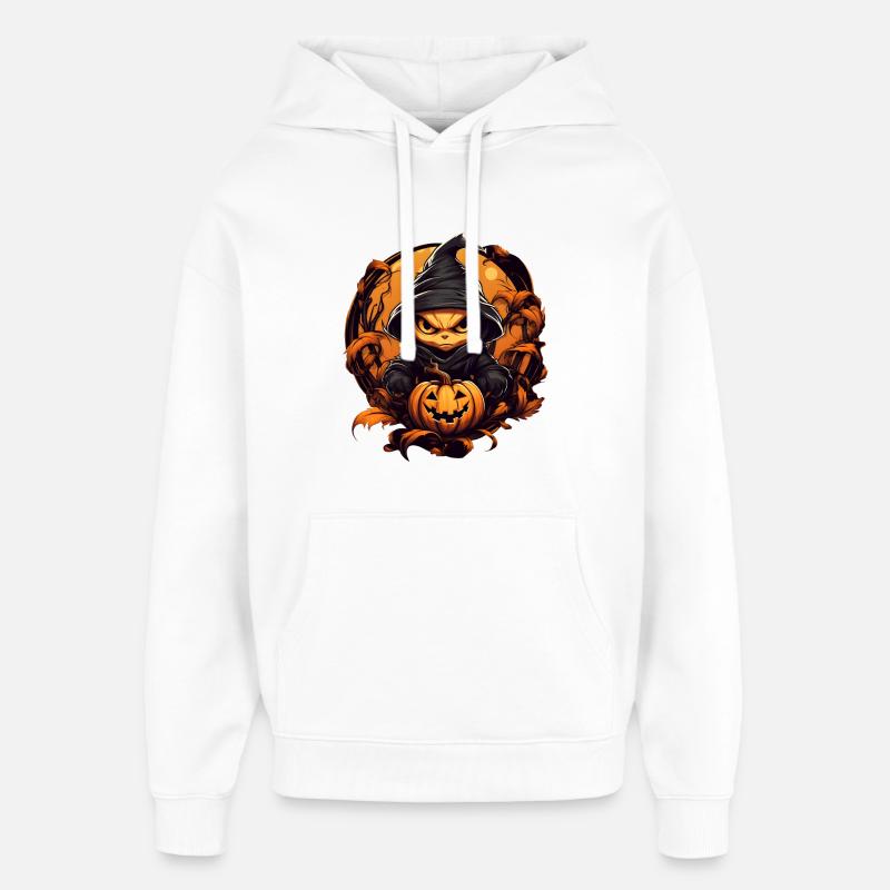 Citrouille Ninja - Sweat à capuche unisexe Stanley/Stella Oversized - blanc