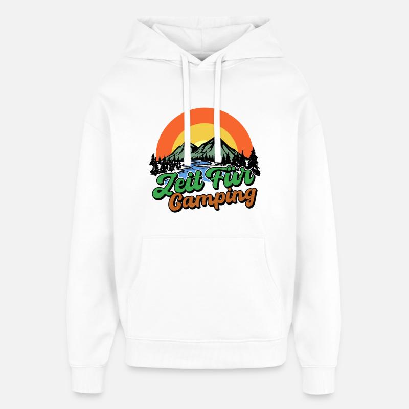 Campingplatz Camping Statement Berge Camper - Oversized Unisex Hoodie von Stanley/Stella - Weiß