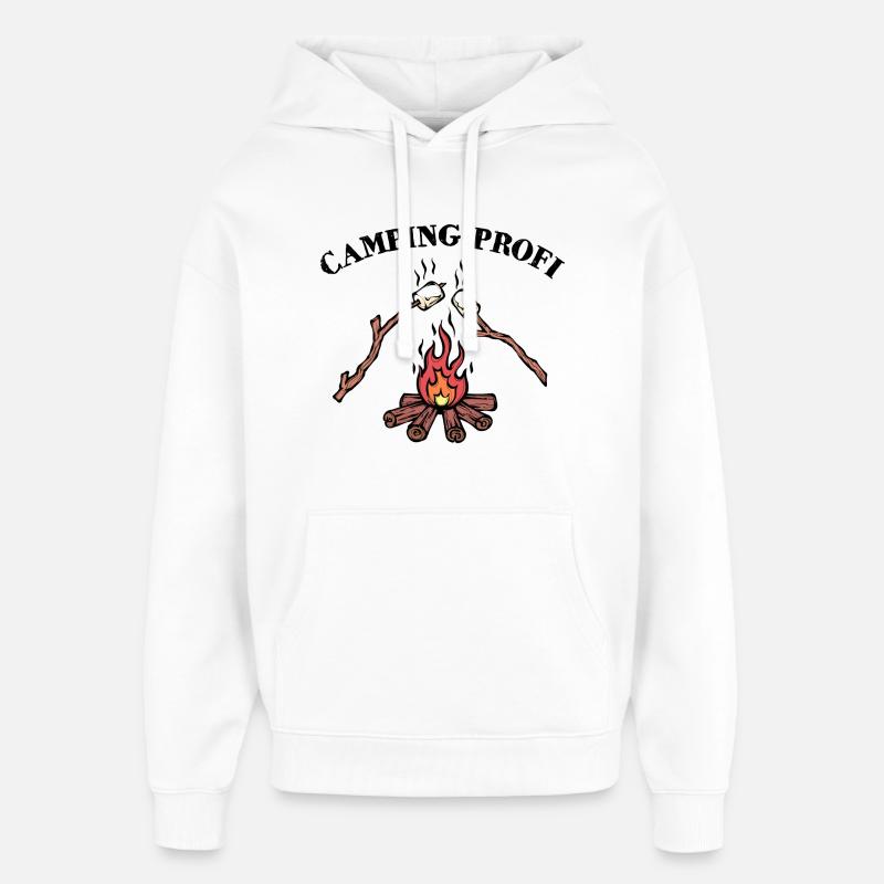 Camping Lagerfeuer Statement Wanderer Campingplatz - Oversized Unisex Hoodie von Stanley/Stella - Weiß