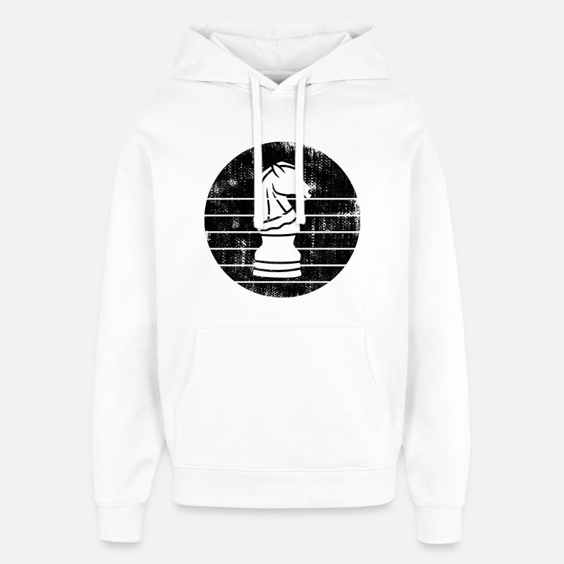 Dessin de chevalier d’échecs - Sweat à capuche unisexe Stanley/Stella Oversized - blanc