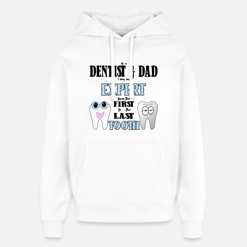 Dentiste papa dentiste papa cadeau - Sweat à capuche unisexe Stanley/Stella Oversized - blanc