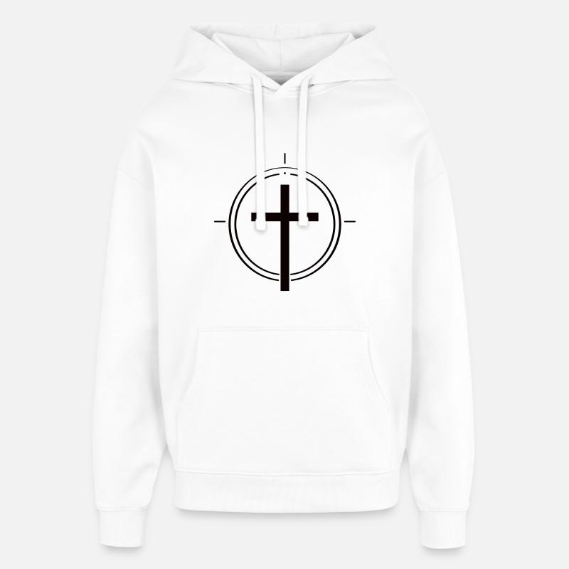 Simplement chrétien – Croix de la foi - Sweat à capuche unisexe Stanley/Stella Oversized - blanc