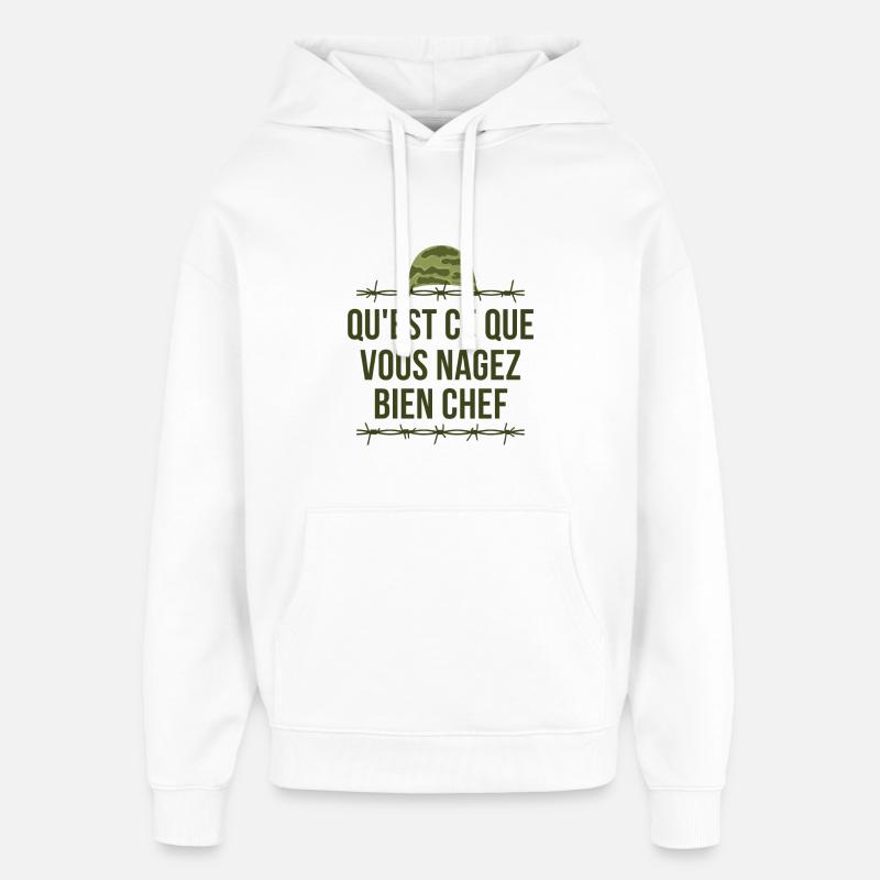 Tassin, 7ème compagnie, Chaudard - Sweat à capuche unisexe Stanley/Stella Oversized - blanc