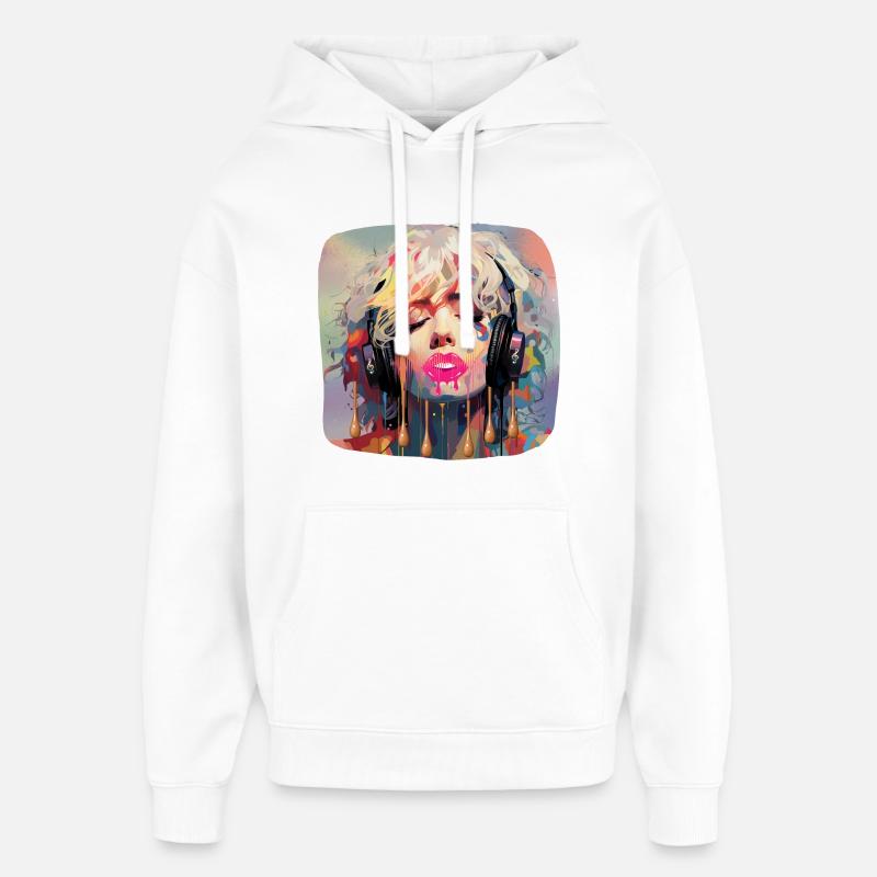 Pop Art & Musique - Sweat à capuche unisexe Stanley/Stella Oversized - blanc
