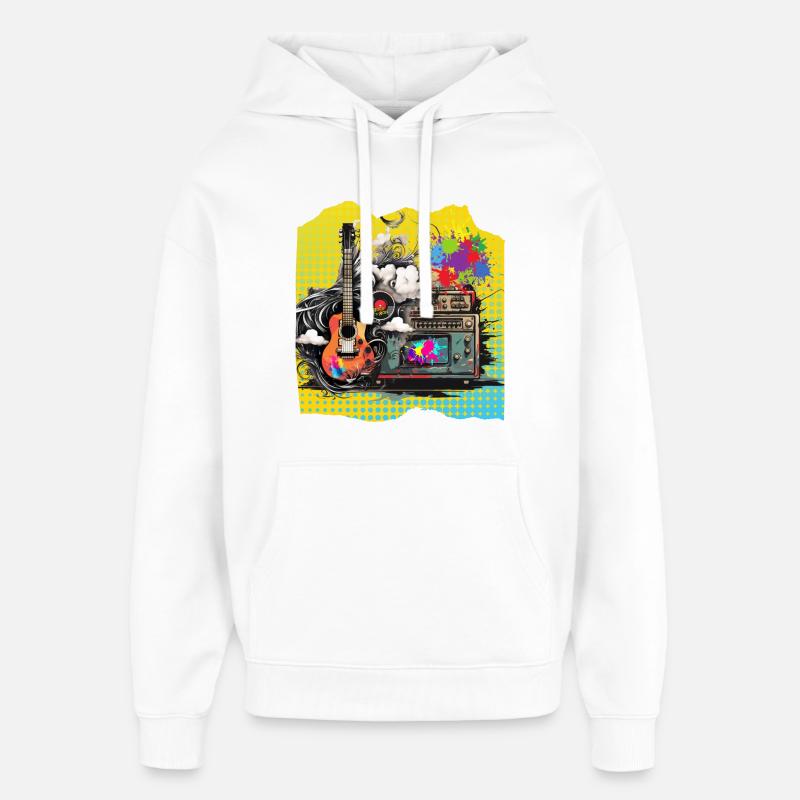 Pop Art Musique Pop - Sweat à capuche unisexe Stanley/Stella Oversized - blanc
