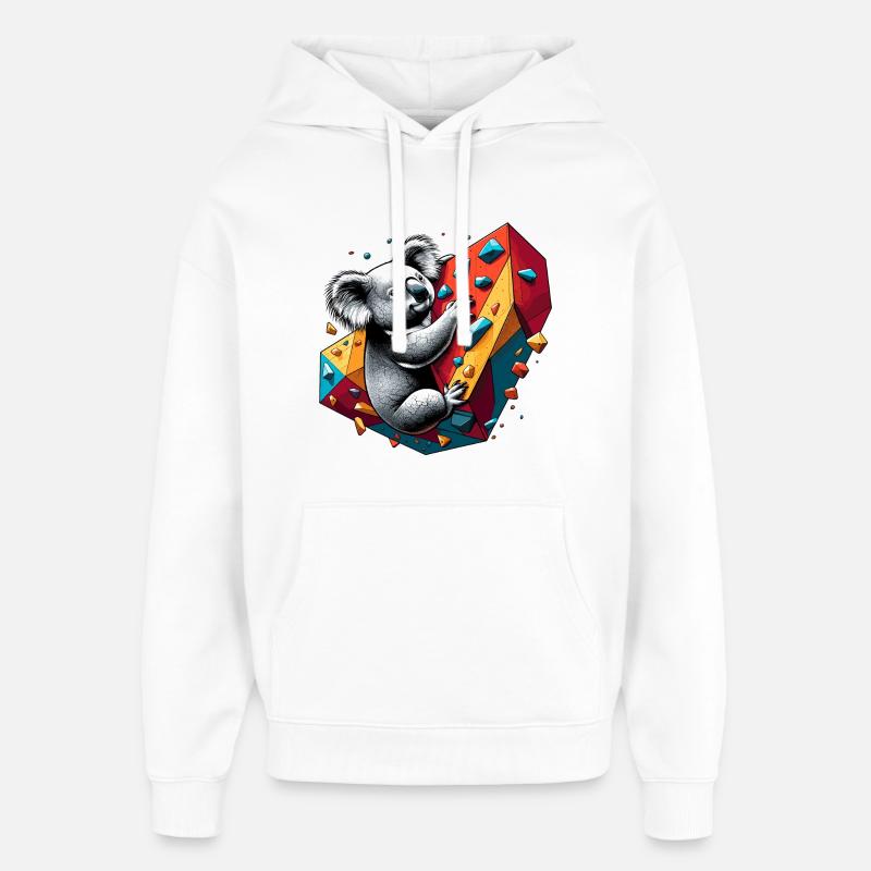Bouldering Koala cadeau - Sweat à capuche unisexe Stanley/Stella Oversized - blanc