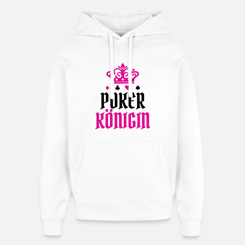 Casino Royal Flush Poker Déclaration Reine - Sweat à capuche unisexe Stanley/Stella Oversized - blanc