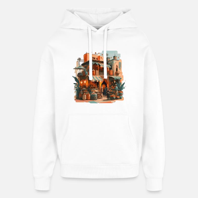 Atmosphère : marché marocain - Sweat à capuche unisexe Stanley/Stella Oversized - blanc