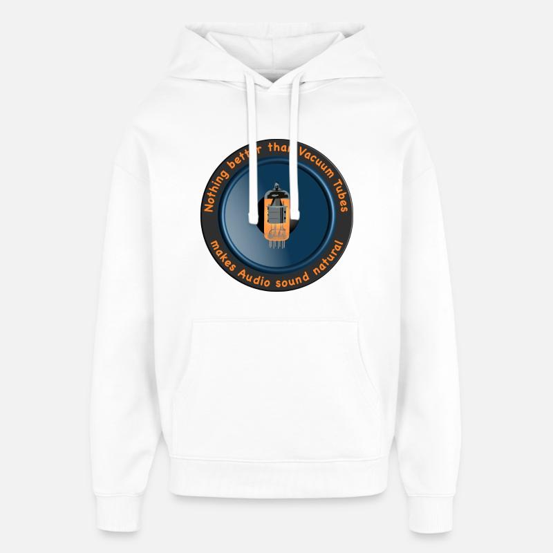 Haut-parleur avec tube à vide - Sweat à capuche unisexe Stanley/Stella Oversized - blanc