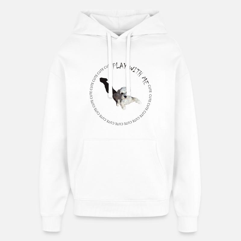 Jouez avec moi - Sweat à capuche unisexe Stanley/Stella Oversized - blanc