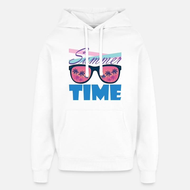 Lunettes de soleil en palmier d’été - Sweat à capuche unisexe Stanley/Stella Oversized - blanc