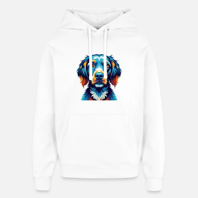 Pudelpointer Hunderasse Bunte Karikatur Kawaii - Oversized Unisex Hoodie von Stanley/Stella - Weiß