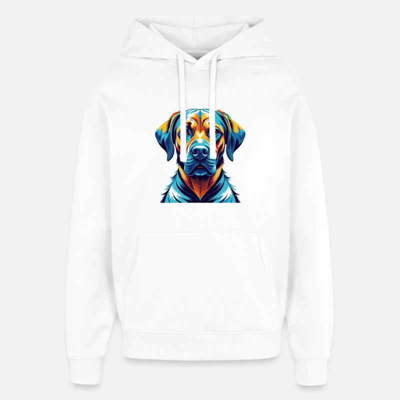 Rhodesian Ridgeback Hunderasse Karikatur Kawaii - Oversized Unisex Hoodie von Stanley/Stella - Weiß
