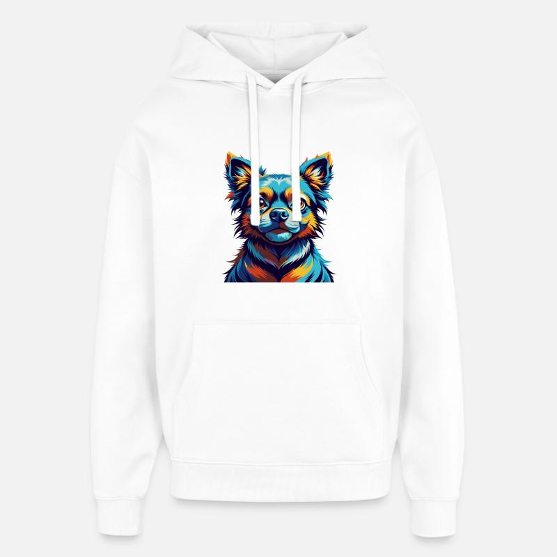 Phalene Hunderasse Bunte Karikatur Kawaii - Oversized Unisex Hoodie von Stanley/Stella - Weiß