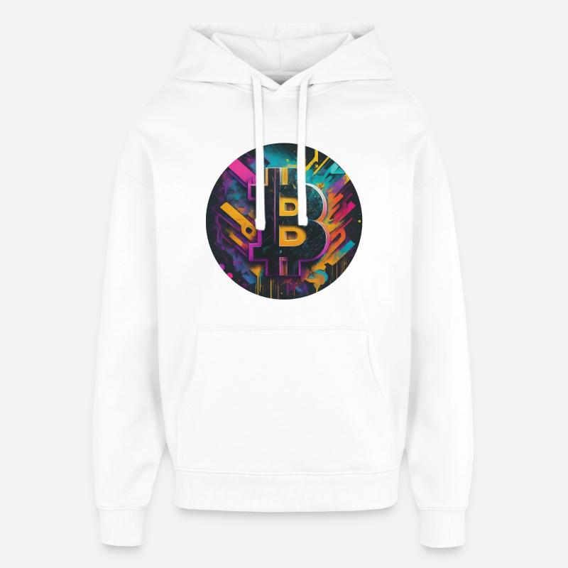 Bitcoin-Explosion der Farben - Oversized Unisex Hoodie von Stanley/Stella - Weiß