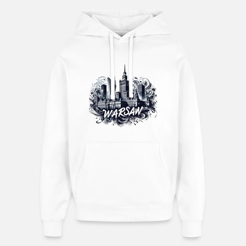 Varsovie Capitale Pologne Cadeau - Sweat à capuche unisexe Stanley/Stella Oversized - blanc