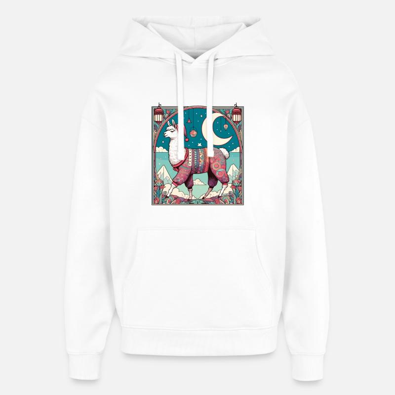 Cadeau de pyjama lama - Sweat à capuche unisexe Stanley/Stella Oversized - blanc