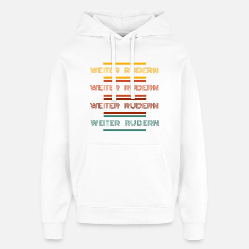 Continuer l’aviron - Sweat à capuche unisexe Stanley/Stella Oversized - blanc